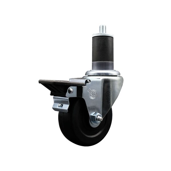 3.5'' Soft Rubber Swivel 1-5/8'' Expanding Stem Caster with Brake